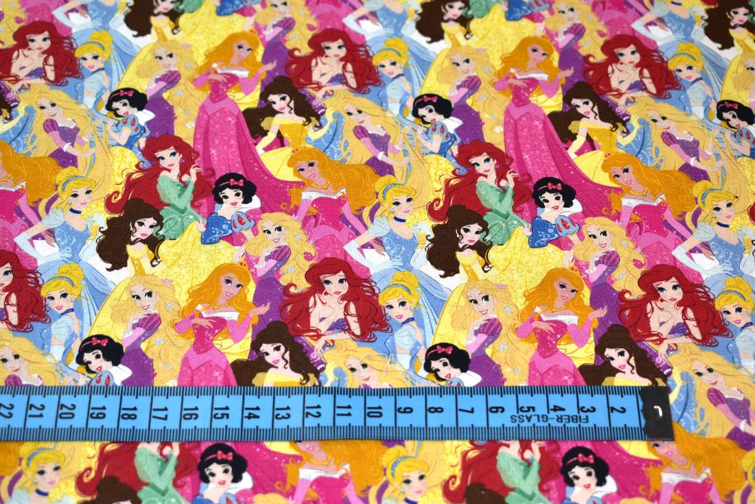 Pink Disney Princess Printed 100% Cotton Fabric