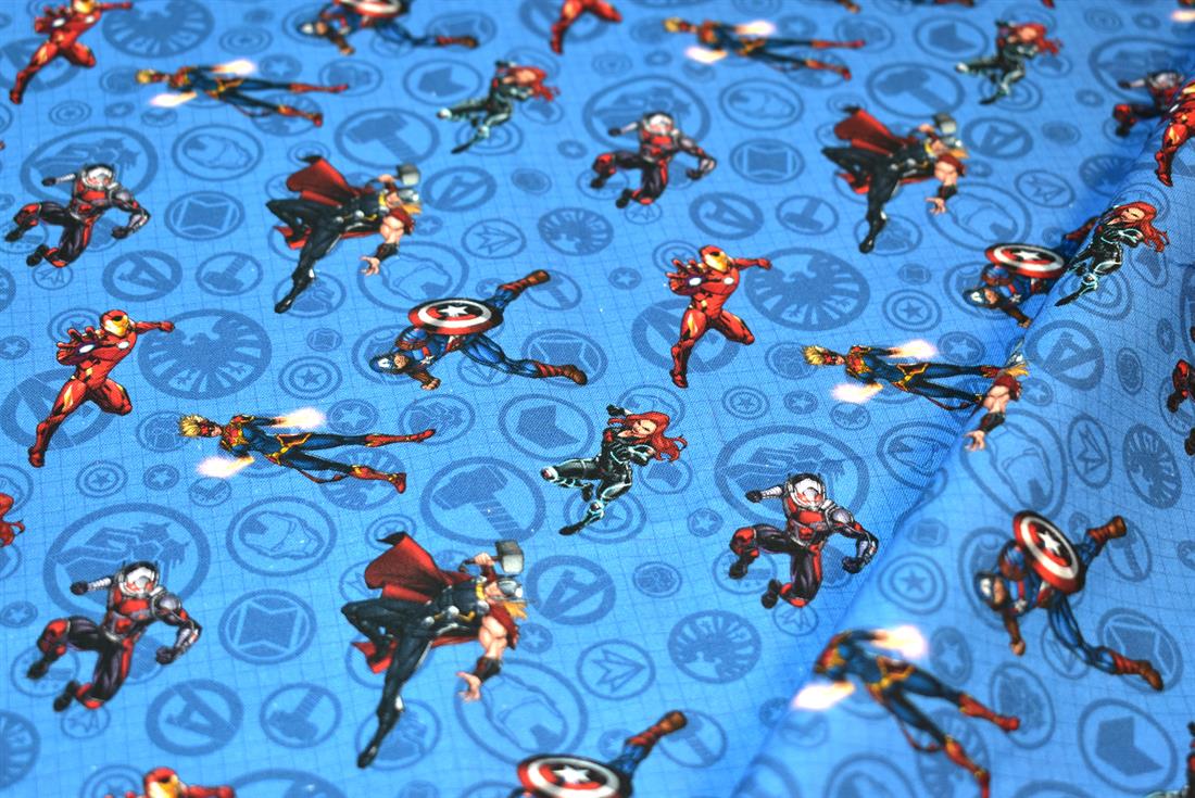 Blue Avengers Printed 100% Cotton Fabric