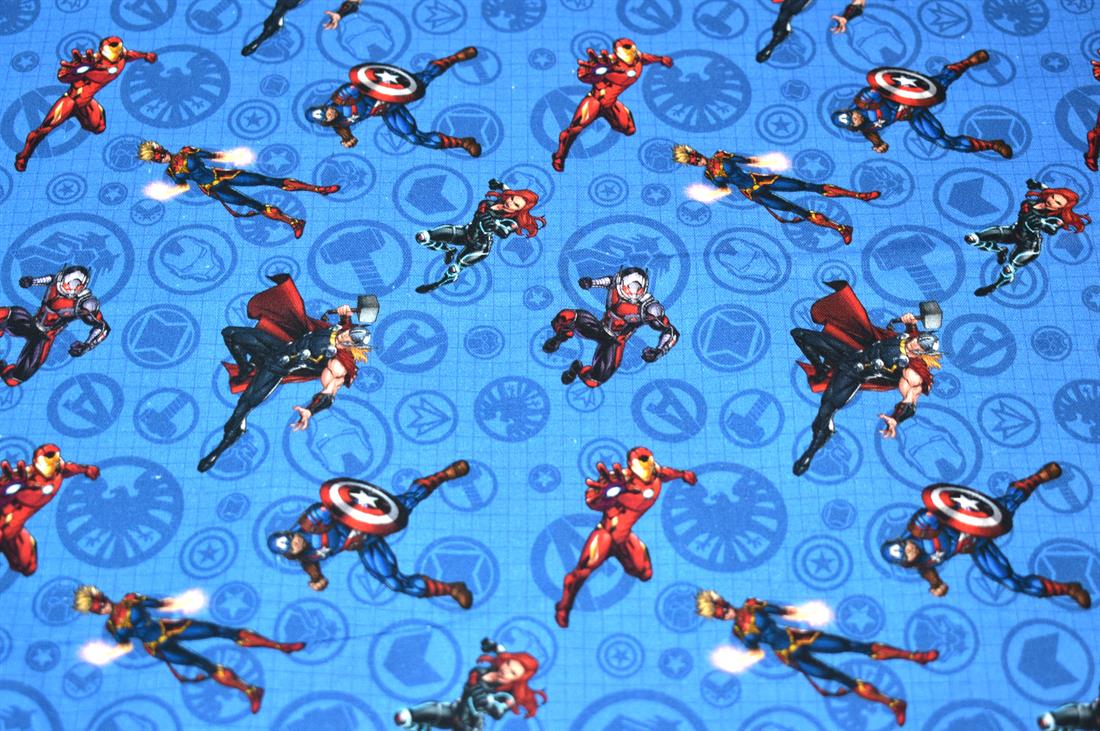 Blue Avengers Printed 100% Cotton Fabric