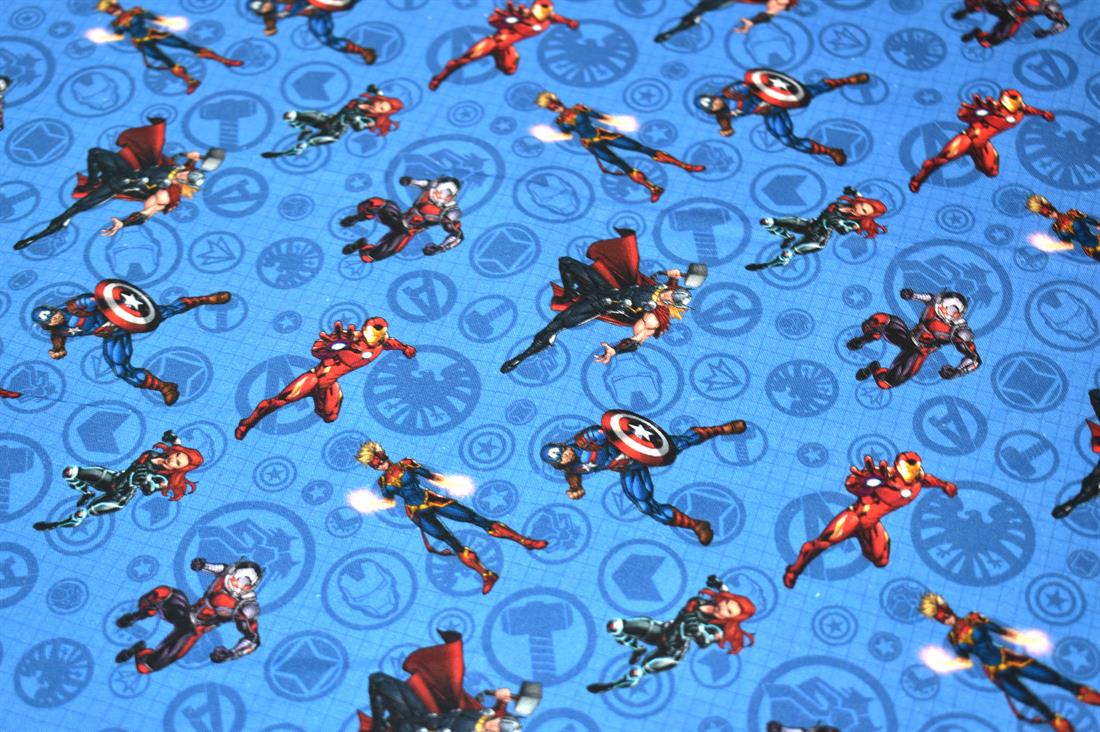 Blue Avengers Printed 100% Cotton Fabric
