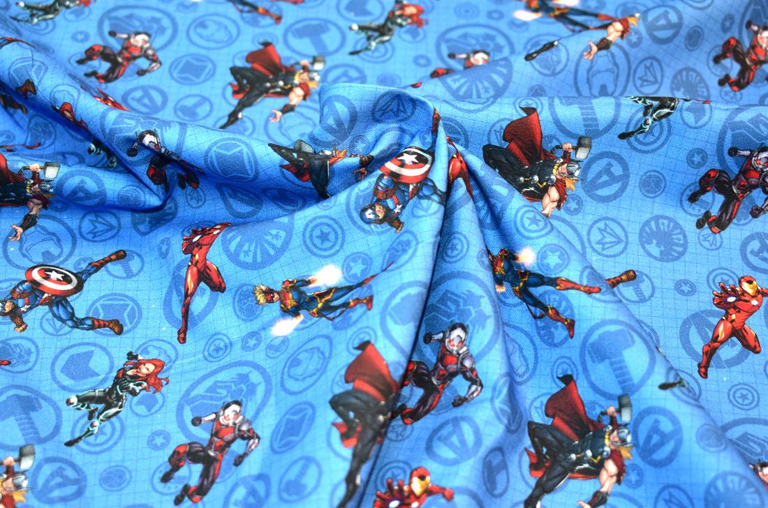 Blue Avengers Printed 100% Cotton Fabric