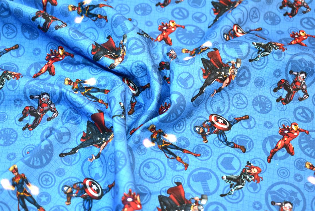 Blue Avengers Printed 100% Cotton Fabric