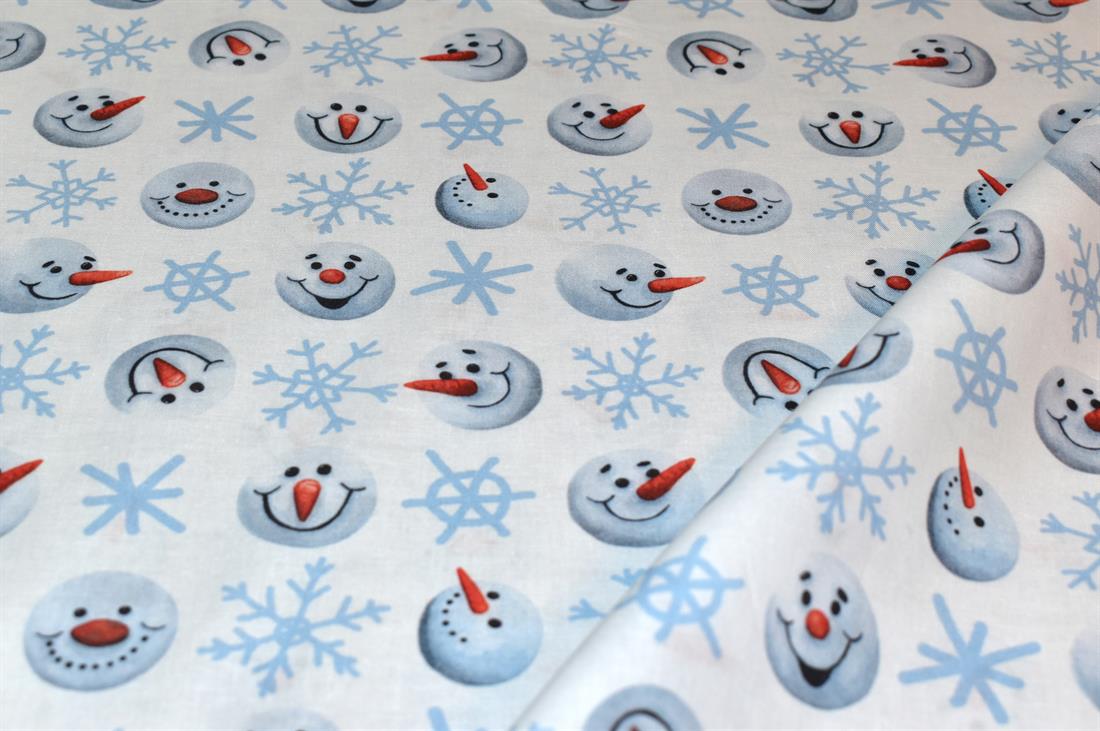 White Little Johnny Printed 100% Cotton Fabric