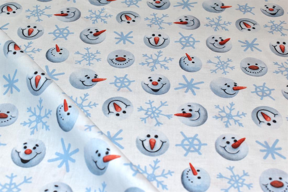 White Little Johnny Printed 100% Cotton Fabric