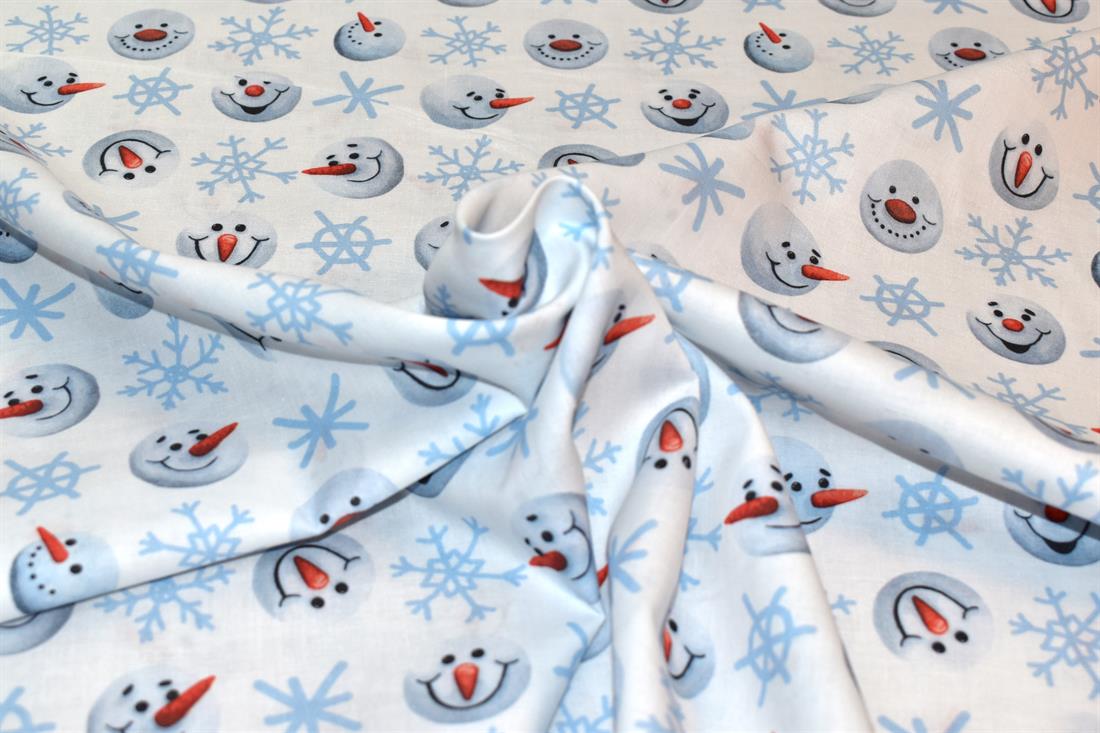White Little Johnny Printed 100% Cotton Fabric