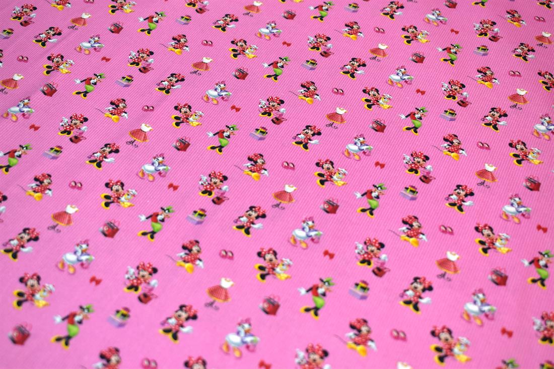 Pink Minnie and Friends Printed 100% Cotton Fabric