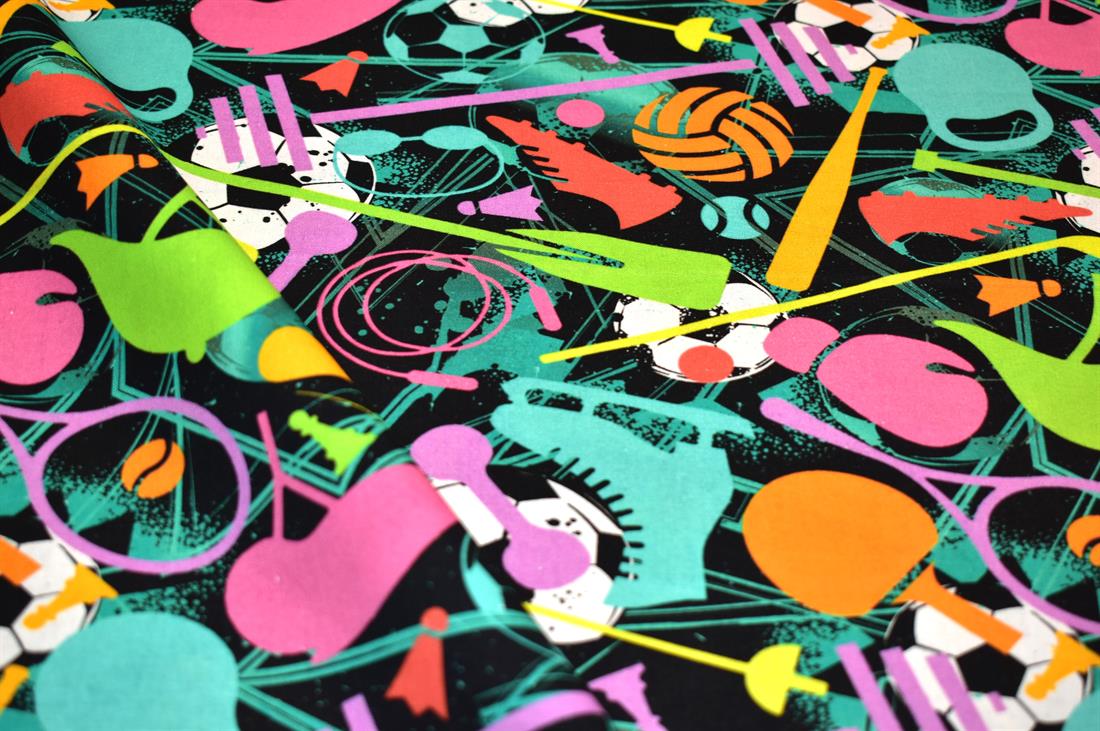 Black Printed Crafty Cottons 100% Fabric