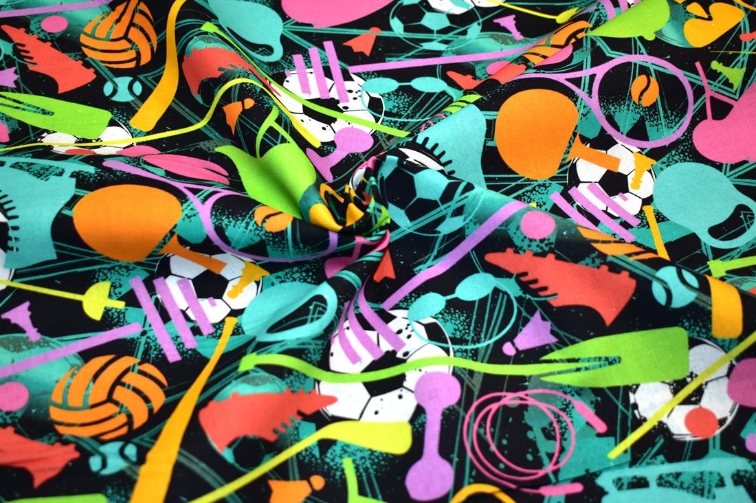 Black Printed Crafty Cottons 100% Fabric
