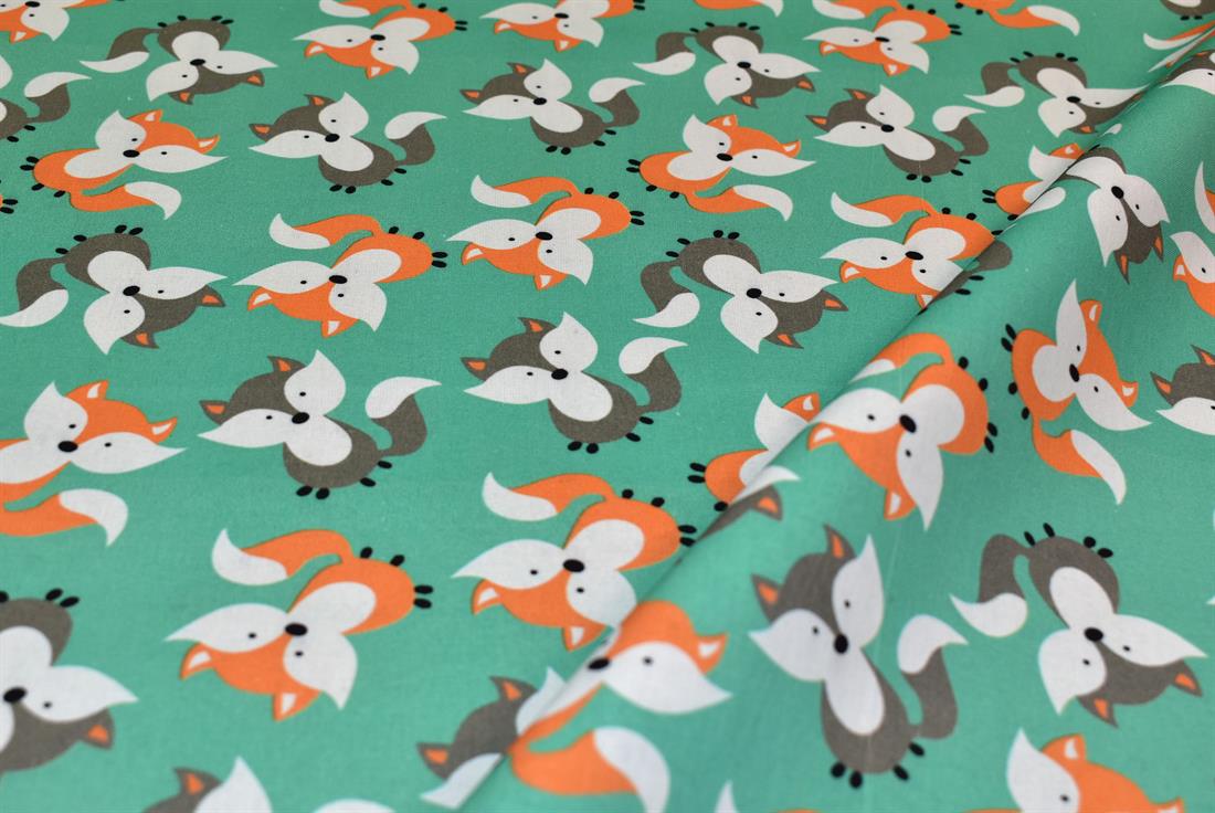 Green Printed Crafty Cottons 100% Fabric