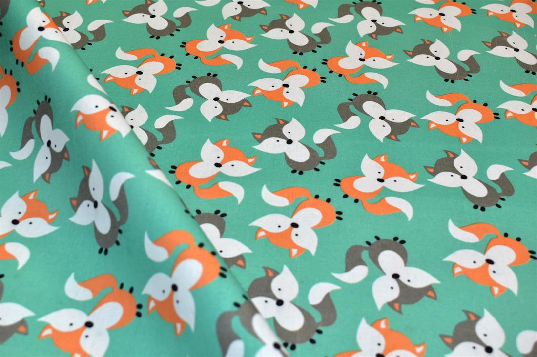 Green Printed Crafty Cottons 100% Fabric