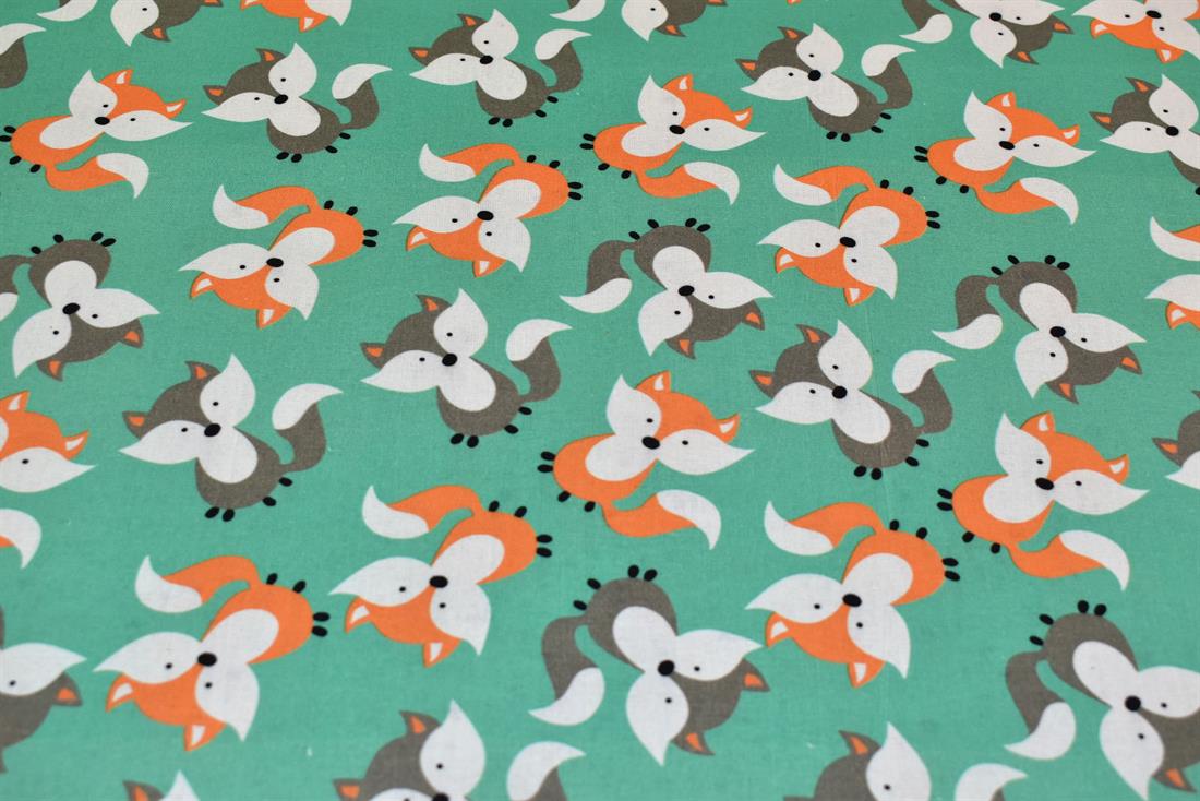Green Printed Crafty Cottons 100% Fabric