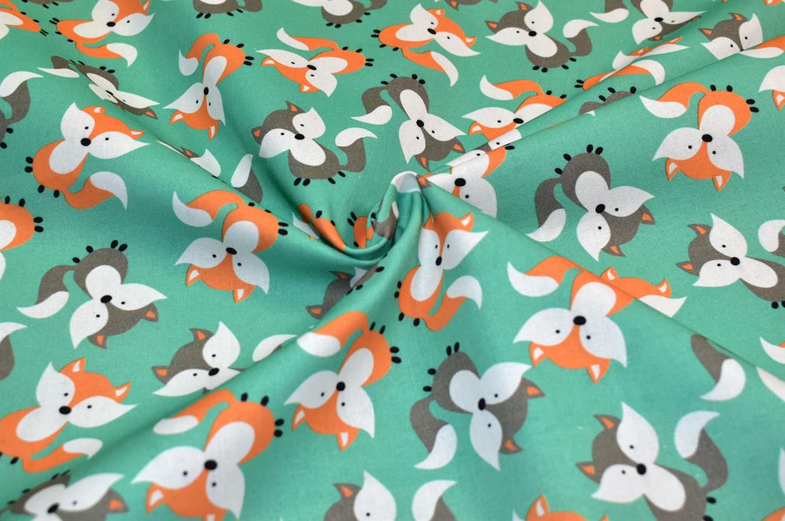 Green Printed Crafty Cottons 100% Fabric