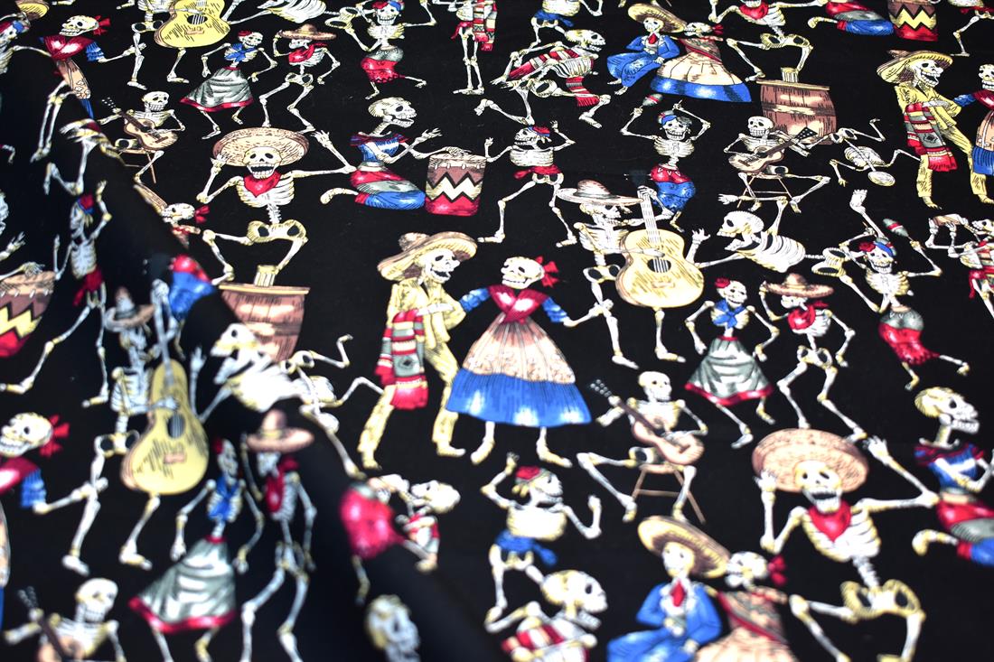 Black Printed Crafty Cottons 100% Cotton Fabric