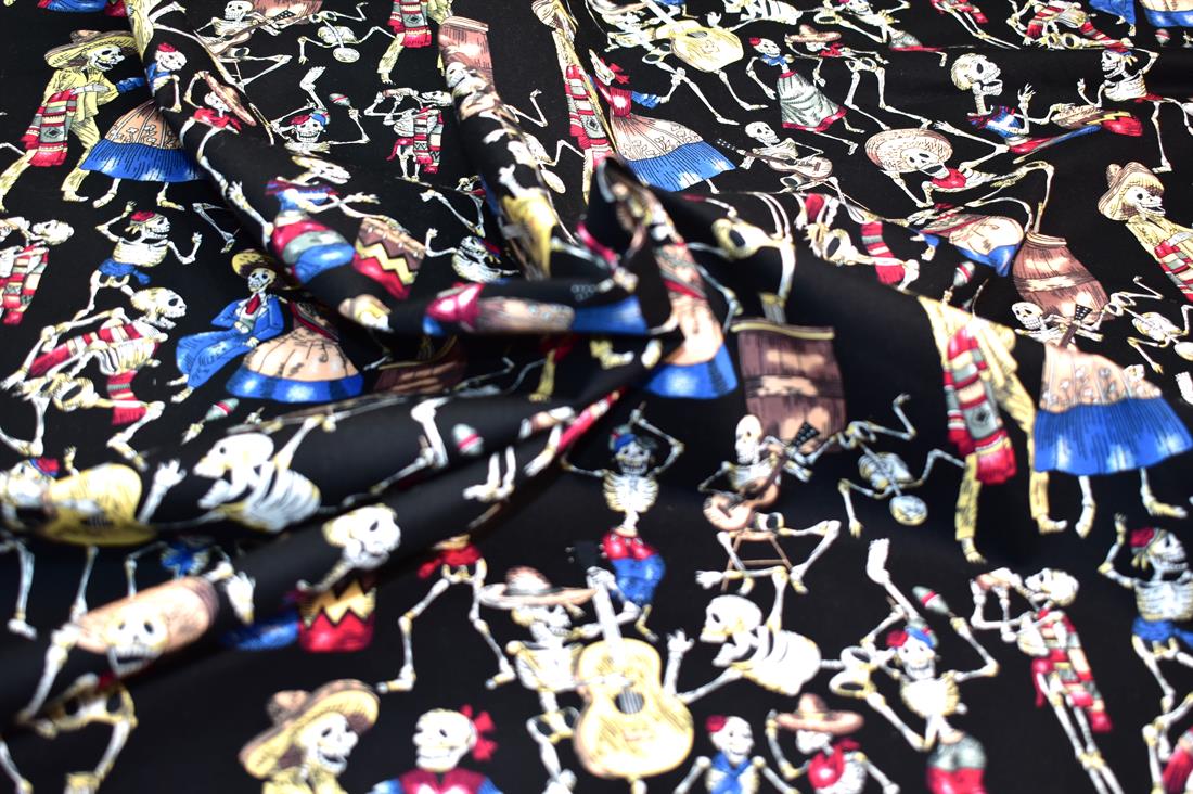 Black Printed Crafty Cottons 100% Cotton Fabric