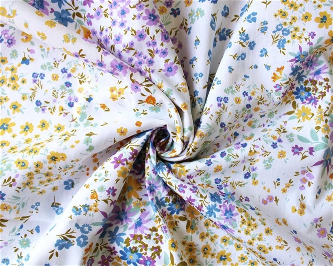 Ivory Patch Work Ditsy Cotton Poplin