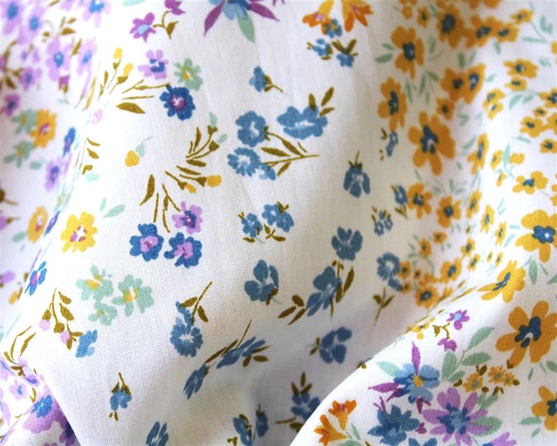 Ivory Patch Work Ditsy Cotton Poplin
