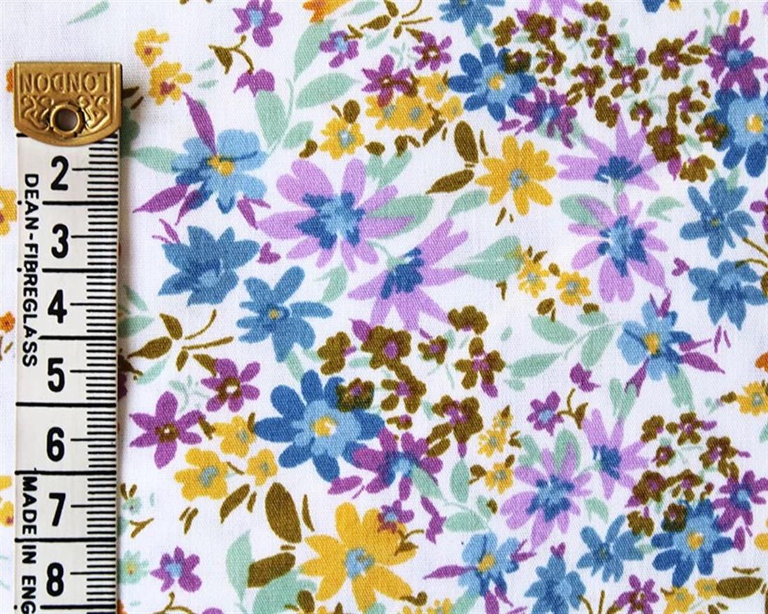 Ivory Patch Work Ditsy Cotton Poplin