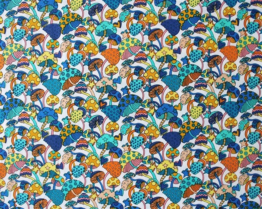 Cotton Poplin Mushrooms