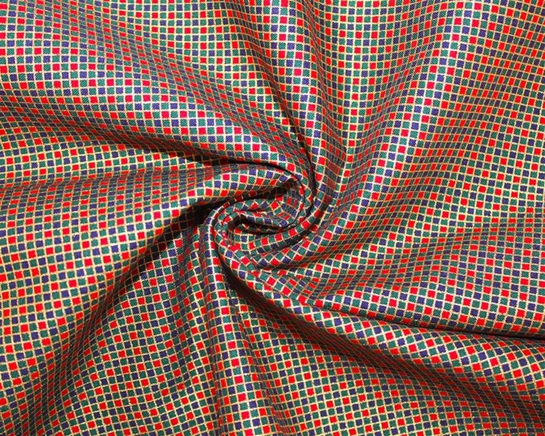 Printed Cotton Metallic Checked Poplin