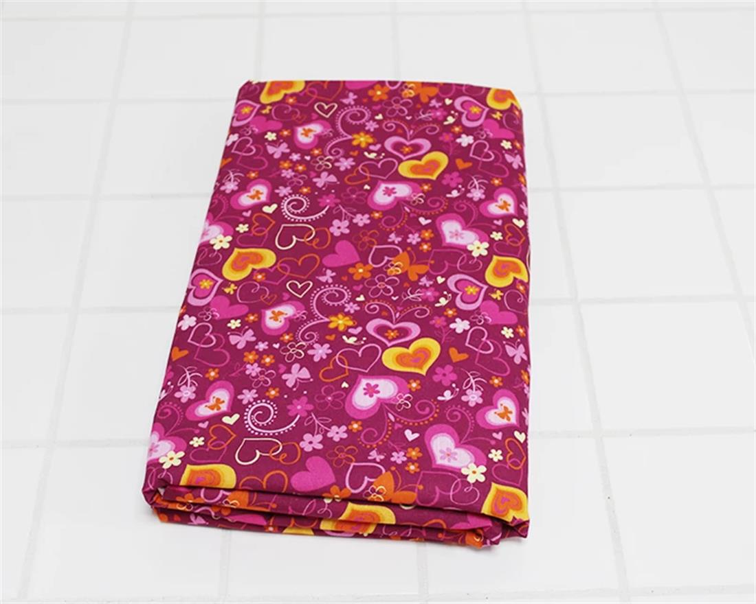 Magent Little Johnny Swirly Heart Cotton In the Fabrics