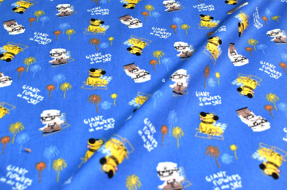Blue Printed Crafty Cottons Digital 100% Fabric