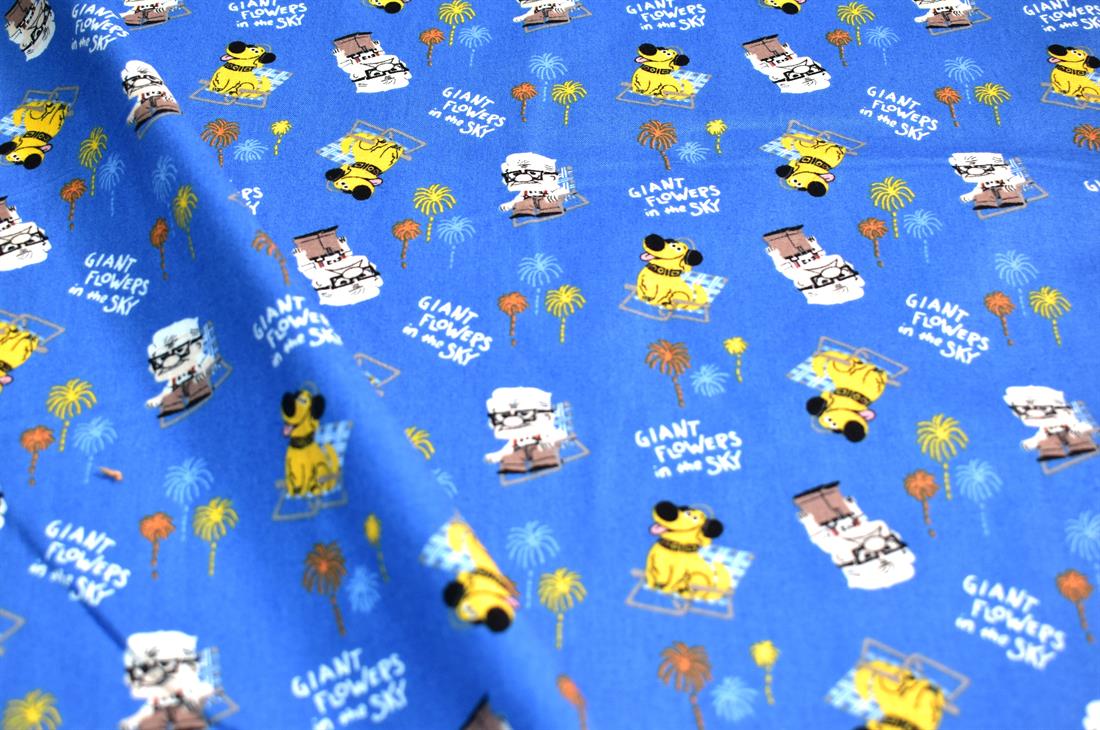 Blue Printed Crafty Cottons Digital 100% Fabric