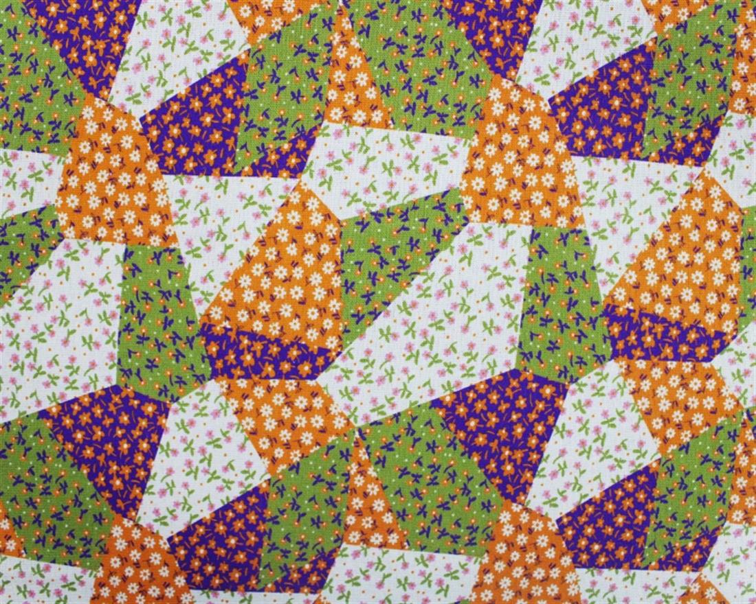 Carrot Orange Little Johnny Patchwork Pansy Linen Mix
