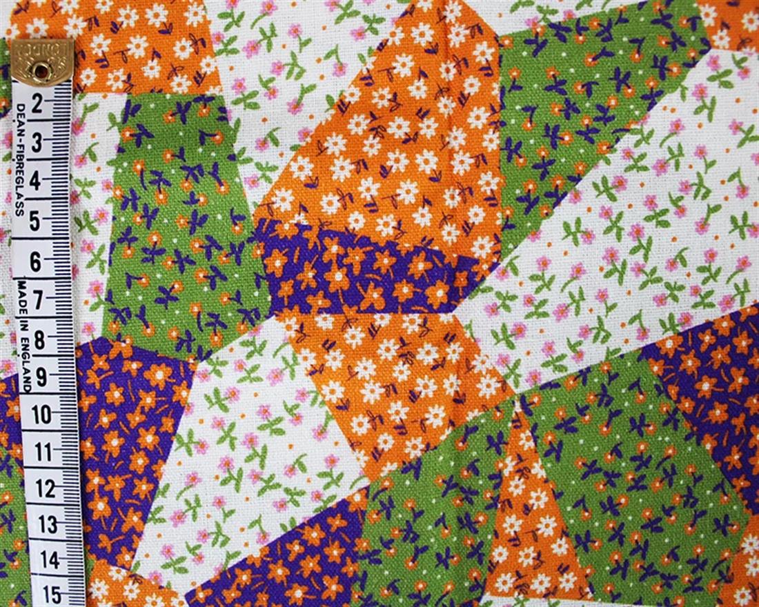 Carrot Orange Little Johnny Patchwork Pansy Linen Mix