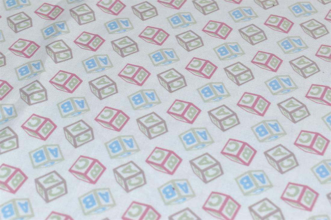 White Teddy Bear Picinic AlphabetUnicorn Printed Crafty Cottons Poplin
