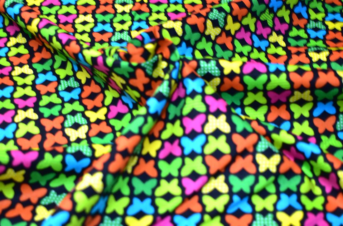 Green Butterfly Printed Crafty Cottons Poplin