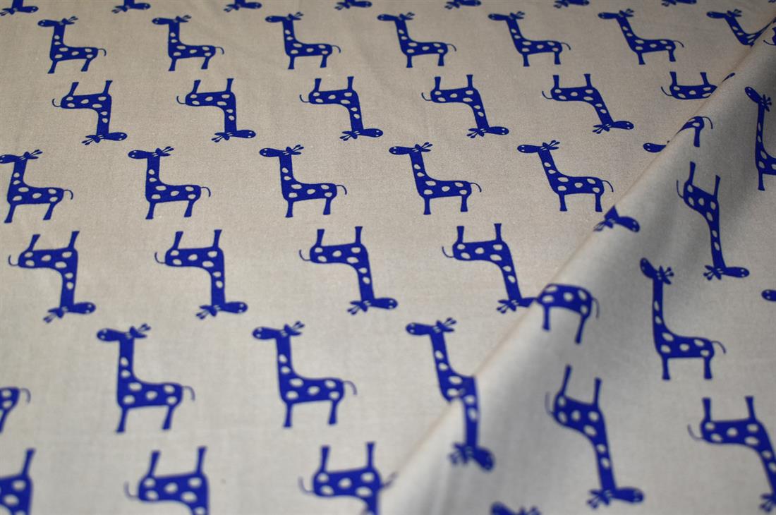 Beige Giraffe Printed Crafty Cottons Poplin