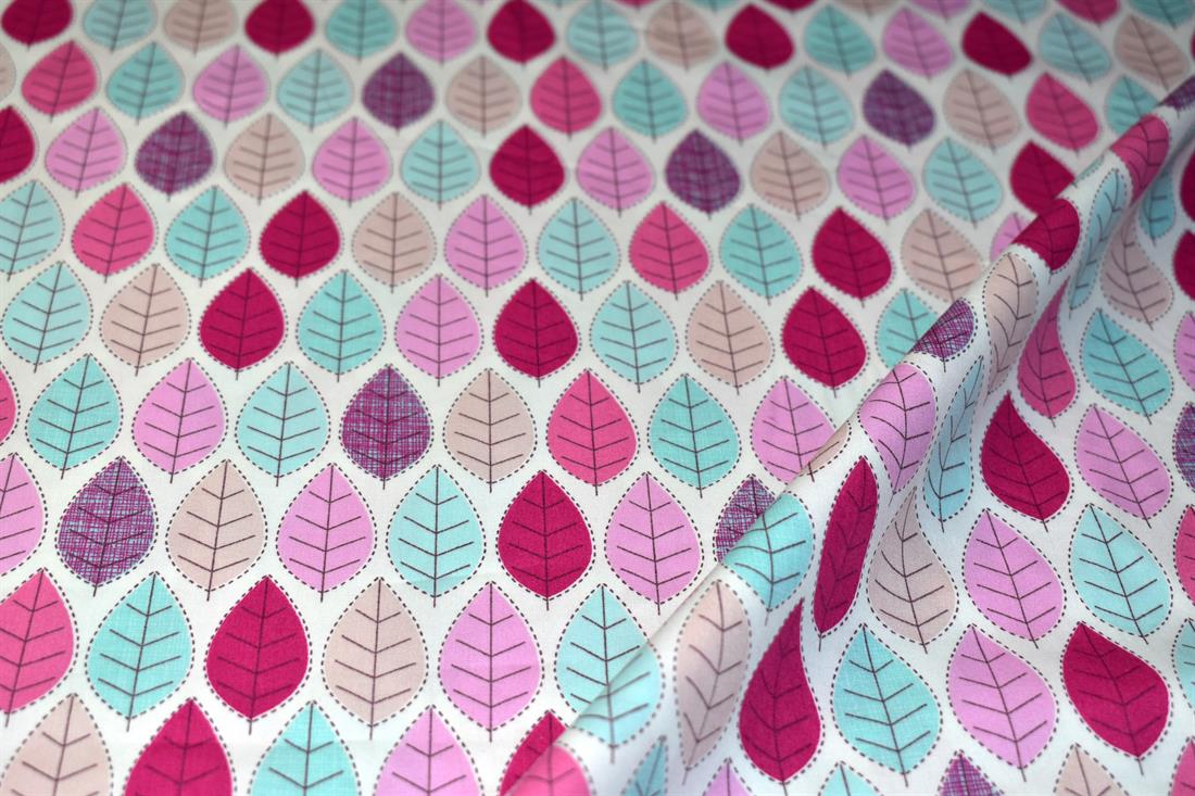 Summer Leaves Printed Crafty Cottons Poplin