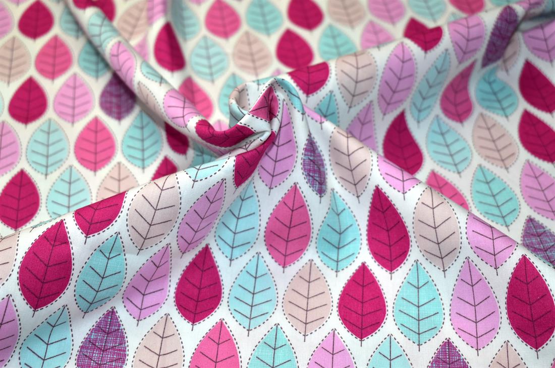 Summer Leaves Printed Crafty Cottons Poplin