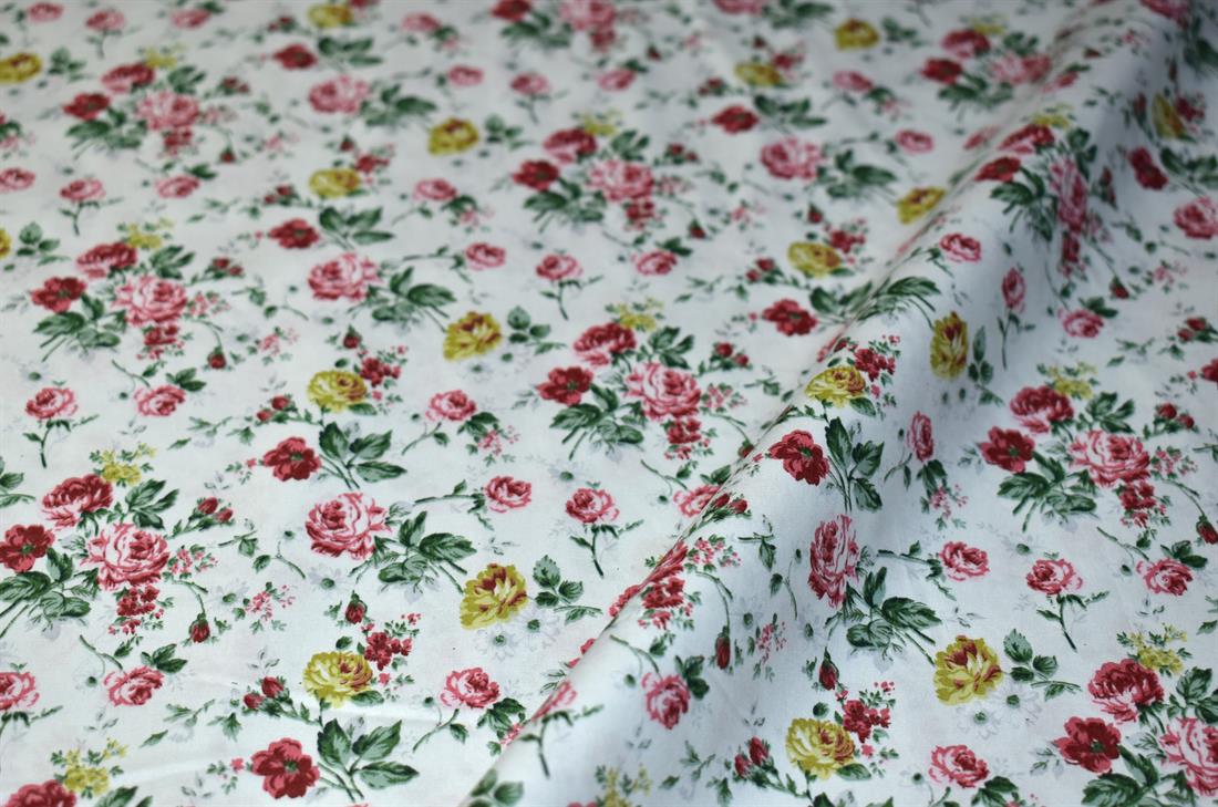 Mint Floral Printed Crafty Cottons Poplin