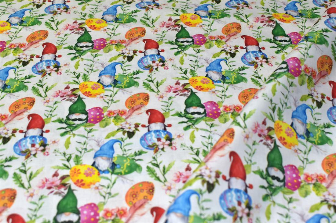 White Easter Eggs 100% Printed Crafty Cottons Fabric
