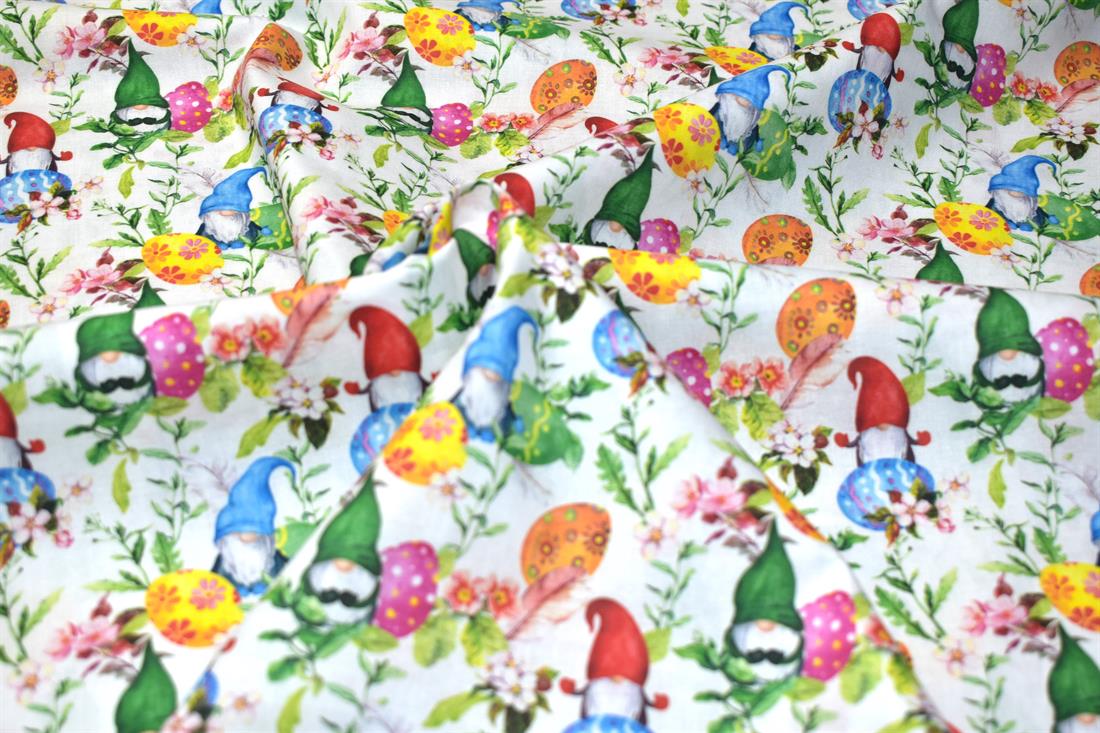 White Easter Eggs 100% Printed Crafty Cottons Fabric