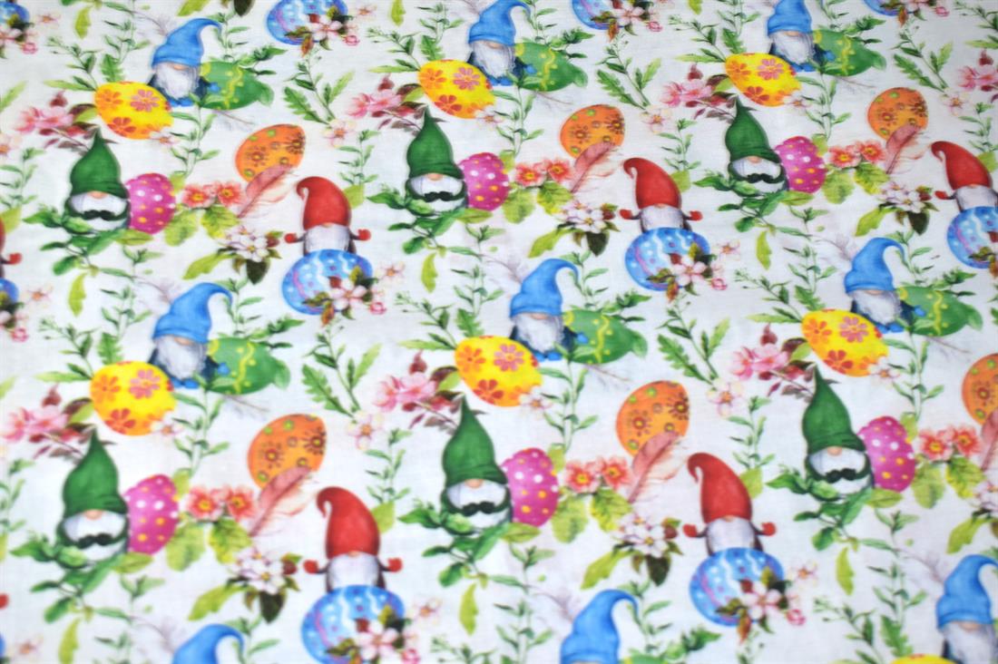 White Easter Eggs 100% Printed Crafty Cottons Fabric