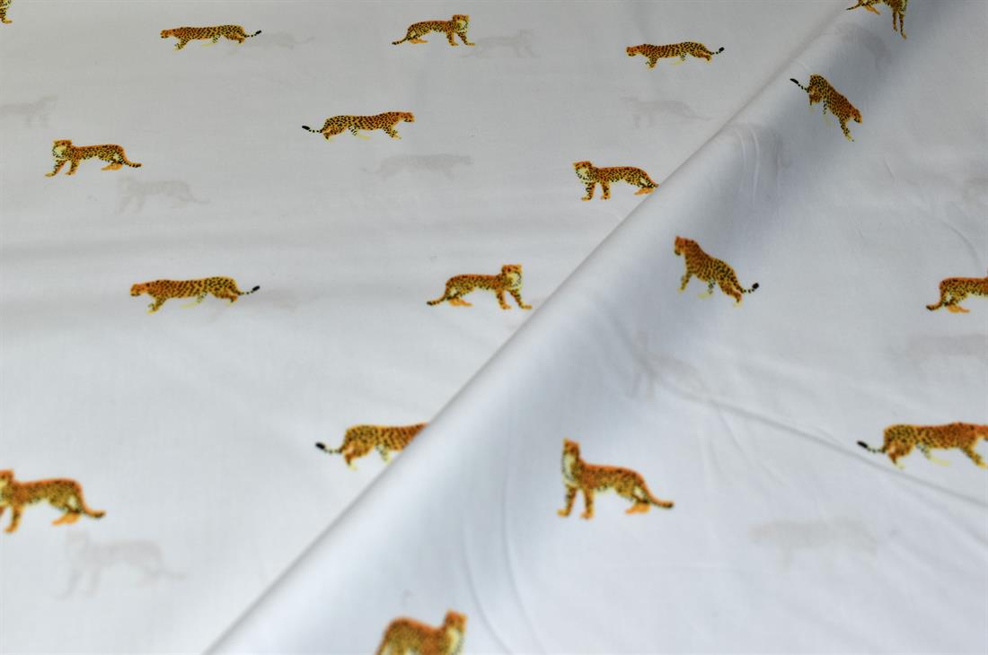 White Tiger Printed Crafty Cottons Poplin
