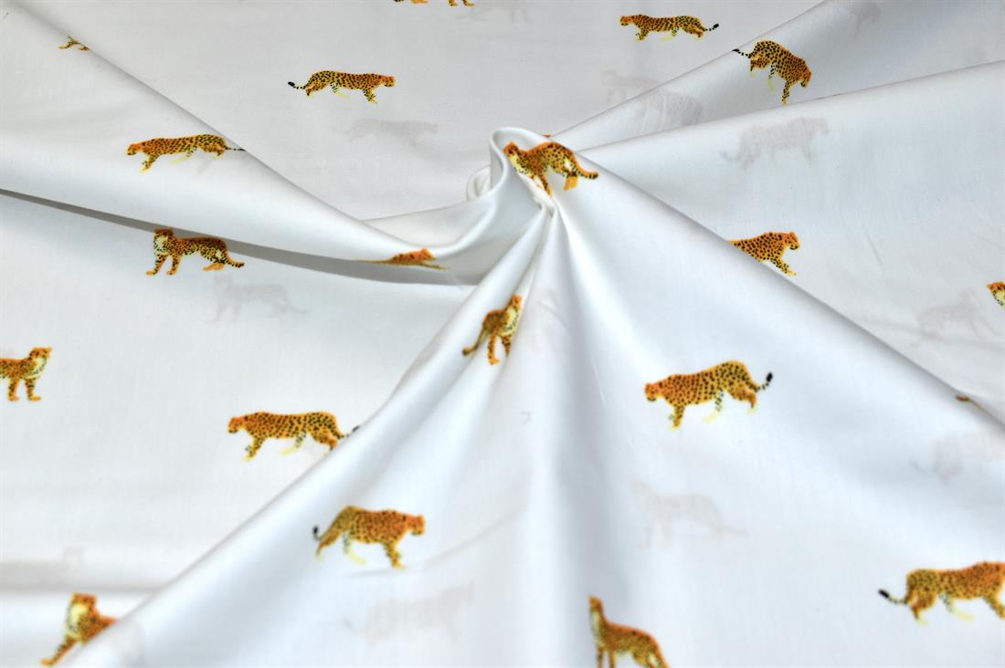 White Tiger Printed Crafty Cottons Poplin