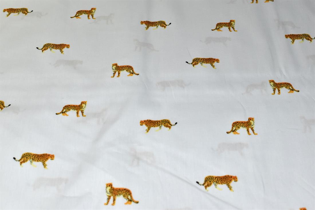 White Tiger Printed Crafty Cottons Poplin