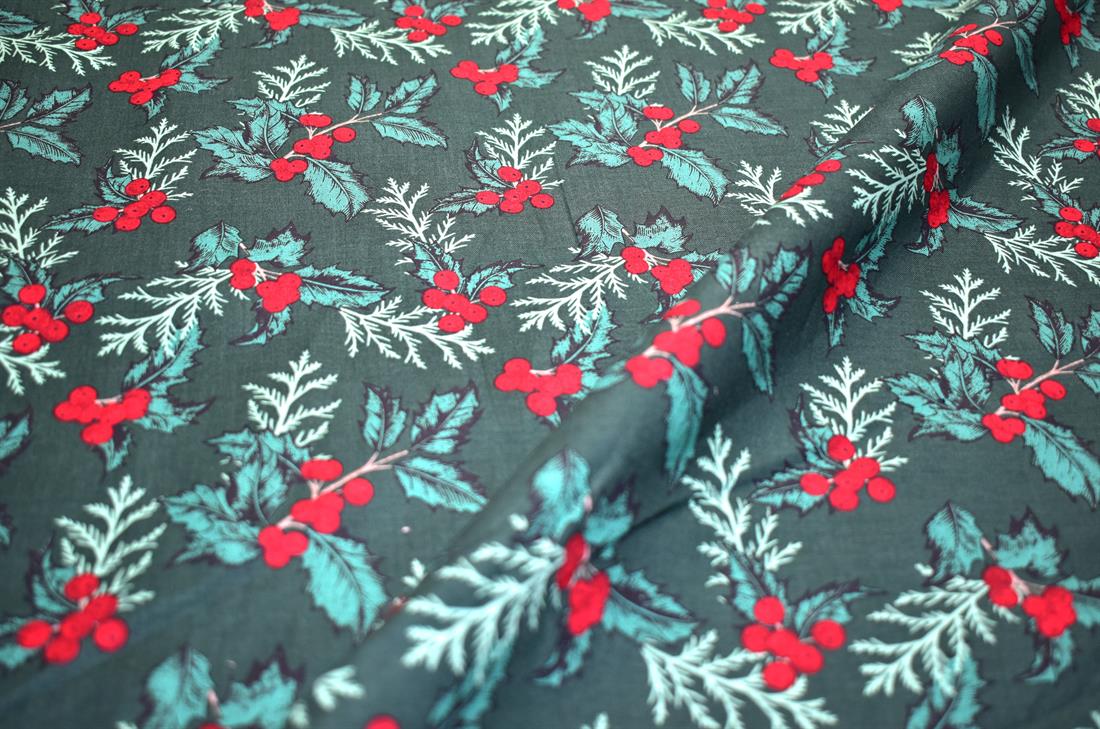 Green Christmas Fabric