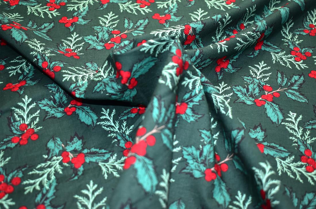 Green Christmas Fabric