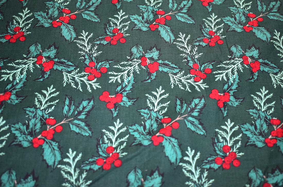 Green Christmas Fabric
