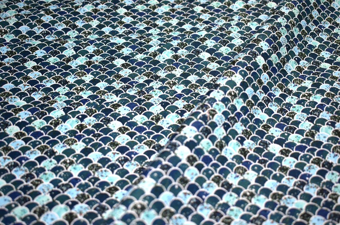 Blue & Mint Mermaid Scales 100% Printed Crafty Cottons Fabric