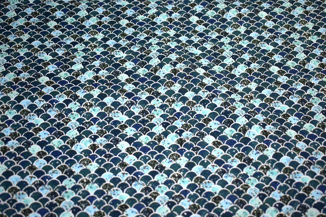 Blue & Mint Mermaid Scales 100% Printed Crafty Cottons Fabric