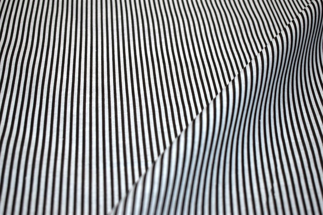 Black Printed Strips Cotton Poplin Fabric