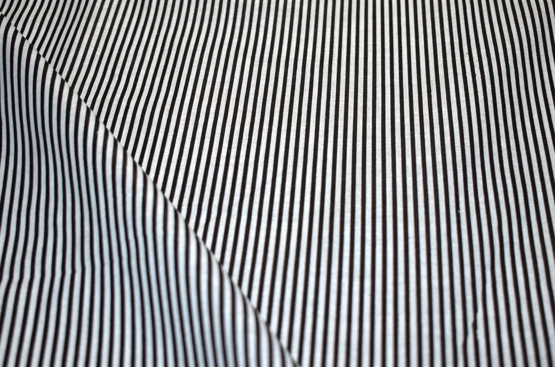 Black Printed Strips Cotton Poplin Fabric