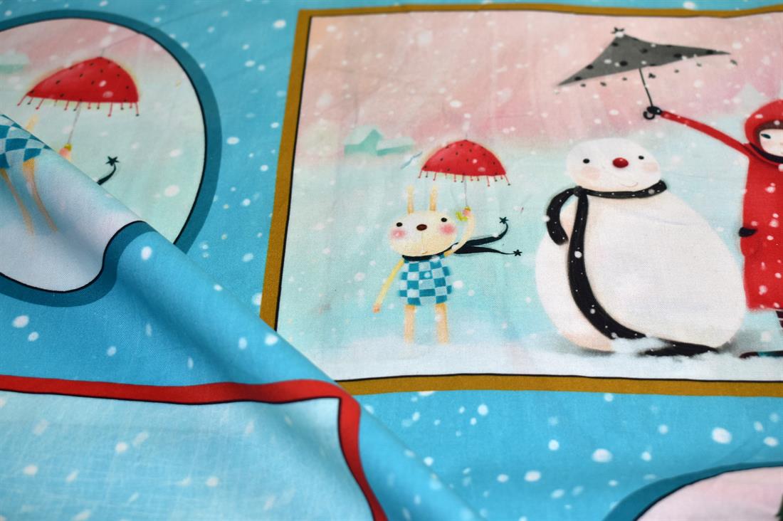 Blue Printed 100% Cotton Fabric