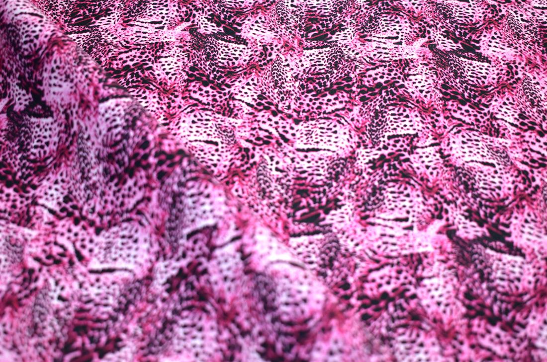 Cerise Animal Skin Printed Crafty Cottons Digital 100% Cotton Fabric