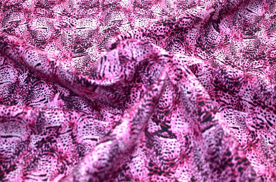 Cerise Animal Skin Printed Crafty Cottons Digital 100% Cotton Fabric
